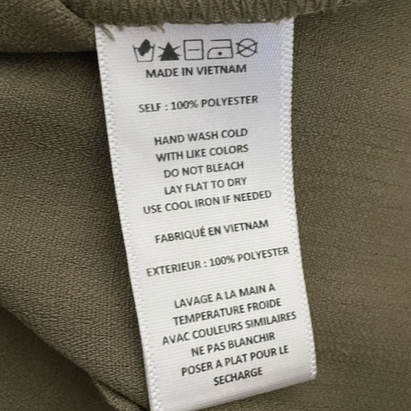 Altar’d State Women’s Peplum Top Medium Olive Green Smock Tiered Bohemian - Picture 9 of 13